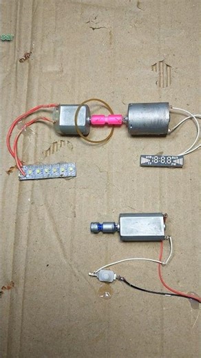 DC motor generator & voltage regulator and LED light #automobile #viral #shorts