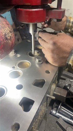 Engine head valve seat cutting process #mechanic #repair #commercialvehicle #viral