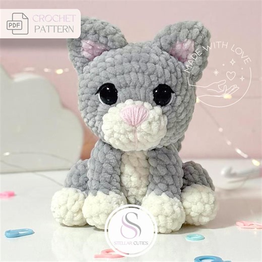 Crochet Kitten Amigurumi Pattern: Beginner Friendly Plush Toy (PDF) - Etsy