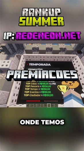 Servidor de Minecraft RankUP para Java e bedrock versão 1.8 até 1.21