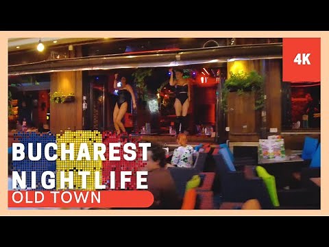 ▪4K▪ Bucharest Nightlife - old town night walk: beautiful girls, parties, clubs and good music