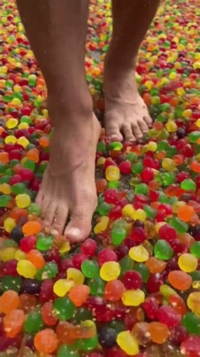 Barefoot Candy Crushing ASMR Sound #satisfying #asmr #shortvideo