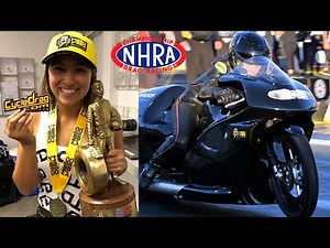 YOUNG FEMALE ROOKIE STUNS PRO STOCK MOTORCYCLE CHAMPS! STORY BEHIND GREATEST DRAG RACING UPSET!
