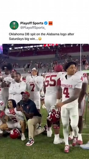 Oklahoma DB spit on the Alabama logo after Saturdays big win…😳 | Playoff Sports Network