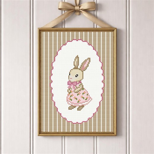 Easter Bunny Cross Stitch Pattern for Beginners – Spring & Nursery Decor (PDF Download) - Etsy