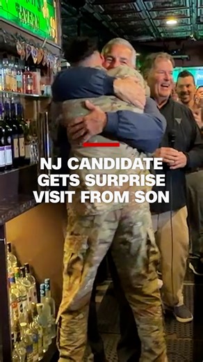 120K views · 1.4K reactions | While addressing a packed crowd on the eve of the election, New Jersey Republican gubernatorial nominee Jack Ciattarelli was surprised by a visit from his son, Jack, who had been serving in Kuwait with the US Army. | CNN | Facebook