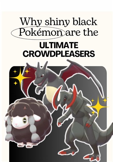 Across the full spectrum of colors a shiny Pokemon can spawn in as, none command more attention from the crowd than Black variations. Which of several that exist are your favorites? Music by Mikhail Smusev from Pixabay #pokemon #pokemontiktok #pokemoncommunity #shinypokemon #pokémon