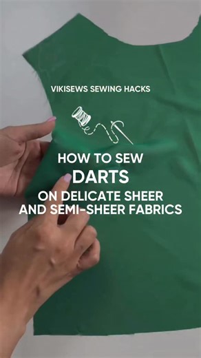 Trendy PDF sewing patterns 🪡 More than 350К customers on Instagram: "Sewing darts on delicate, sheer, and semi-sheer fabrics like chiffon and silk can be intimidating since it has to be done with precision. Here are two methods to ensure your darts look perfect. Check out the #vikisews_sewinghacks! Transfer the dart from the pattern to the wrong side of the garment piece. To keep the lines thin and clear, use a sharp piece of tailoring chalk. To make the dart look nice and neat, follow these ti
