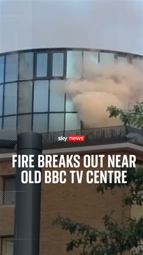 According to footage from the scene shared by LFB, the fire appears to be affecting the Helios Building at Television Centre, the former home of the BBC. The London Fire Brigade said 15 fire engines were in attendance at the building on Wood Lane. | Sky News