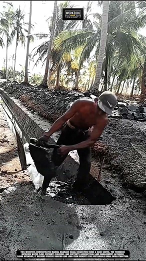 Manual Drainage Canal Excavation using Hand Shovel tool | best for rural water flow #tool