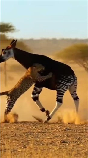 Okapi vs. Leopard: The Secret Weapon of the Forest! 🦒🆚🐆