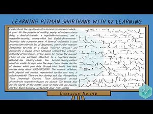 Exercise No.196 @ 80 WPM - Pitman Shorthand Dictation - KZ Learning