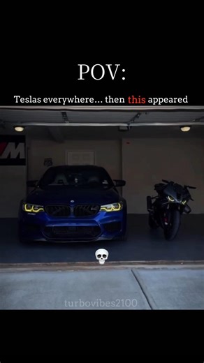Teslas everywhere… then THIS showed up 😈 #cars #bmw #luxury #supercars #viral