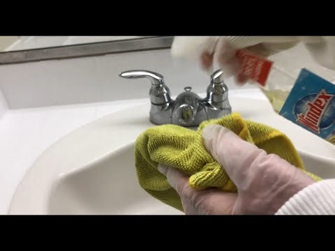 Cleaning Bathroom Counter and Sink ASMR