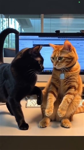 the kitty got his job back 😍😍😭😭 #cat