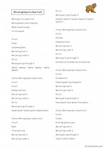 We are on a bear hunt lyrics