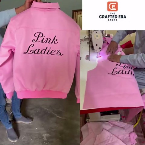 Grease Pink Ladies Satin Bomber Jacket | Retro 50s Costume, Varsity Style - Etsy