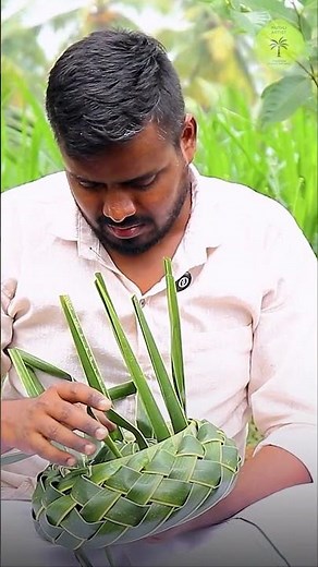 Flower Basket Making using Coconut leafs | Muthu Traditional Coconut leaf Decoration