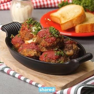 Mozzarella-Stuffed Monster Meatballs | Dinner
