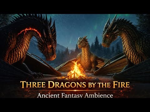 Three Dragons by the Fire 🔥🐉 | Ancient Fantasy Campfire Ambience #firesounds #asmr #relaxation