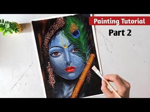 Krishna ji Painting Tutorial for Beginners//Acrylic painting techniques