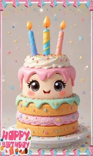 “Cute Cartoon Cake Design 🎂✨ | Adorable Birthday Cake Animation” #cake #viral