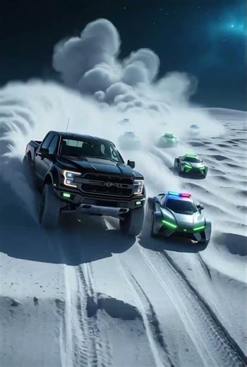 “FORD RAPTOR vs FUTURISTIC POLICE CARS on MOON? 🌙💥 AI-Generated Chase Gone WILD!”