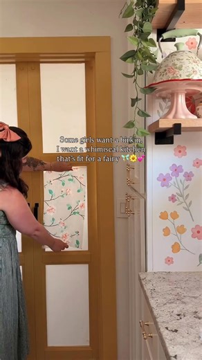 I’ve always dreamt of a colorful and whimsical kitchen and I’m slowly making that dream a reality 🧚🏼✨🌼 Write FLORAL to get this window cling sent to your dm 💕 I’ve never painted anything yellow before but I’m in LOVE. Color is ‘plantain chips’ by Behr. My kitchen feels like sunshine now and the ‘stained glass’ window clings brought such charm to the space! I also love that they are completely removable. All you do is add water and they stick on the windows. This house is slowly but surely be