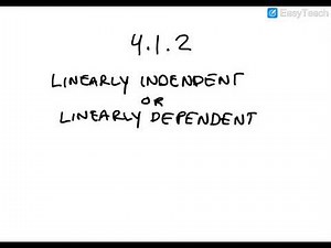 4.1.2 Linearly Independent or Linearly Dependent Differential Equations