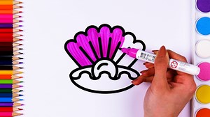 Sea shell coloring in for kids