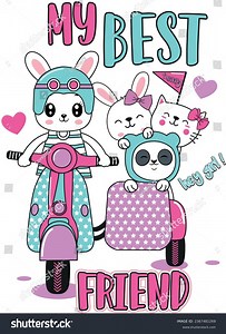 My Best Friends Graphic Tees Girl Stock Vector (Royalty Free) 2367481269 | Shutterstock