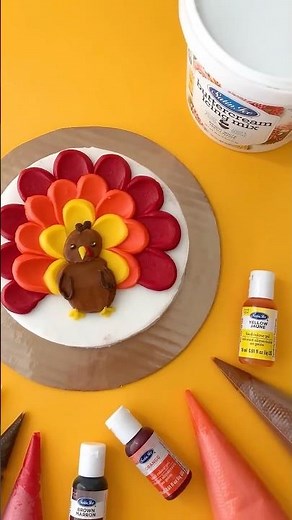 Turkey Cake Featuring Satin Ice Buttercream Icing Mix
