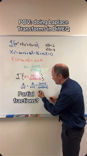 Tyler Wallace | Partial fractions come back for diffEQ! They were so much fun in calc #diffeq #partialfractions #calc | Instagram