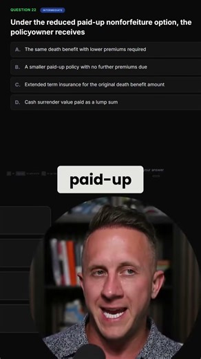 Reduced Paid-Up Insurance Explained — Don't Miss This Exam Question