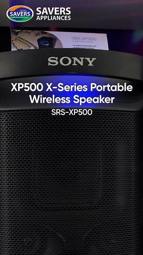 28 reactions | Gather your friends, turn up the music, and dance all night! The Sony XP500 X-Series Portable Wireless Speaker is perfect for indoor or outdoor parties, with plenty of features like more battery life, brand-new ambient lighting, IPX4 water resistance, and many more. Available at #SaversAppliances. . . . #speakers #bluetoothspeaker #karaokespeaker #music #party #partyspeaker #sony #sonyspeaker #sonyspeakerbluetooth #appliances #gadgets #gadgetlover | Savers Appliances | Facebook