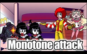 FNF Monotone Attack But McMadness Mime dash And Rosie Impostor Sings it