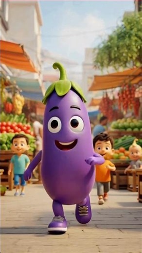 Eggplant Singing & Dancing 🍆🎶 | Cute Child Fun Cartoon | #Shorts #kids #viral