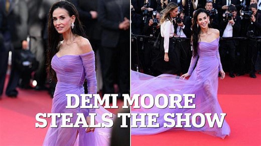 Demi Moore steals the show in purple dress Cannes Film Festival