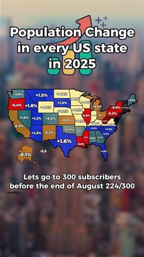 Every USA States population change in 2025 | #geography #usa #mapping #europe #shorts #viral #map
