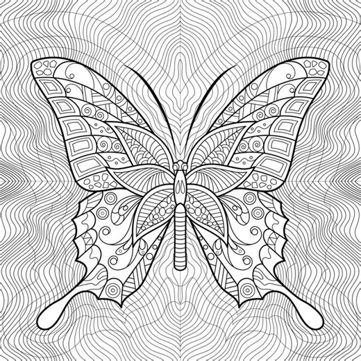 #shorts Butterfly Modern Art Painting Paint by Numbers Color Oasis Dots #coloringbook #focus