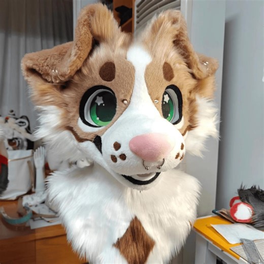 Curly-eared German Shepherd Fursuit Head, Custom Kenomo Cosplay Fursuit, Fursuit Accessories ,fantasy Creature, Christmas Furry Gifts - Etsy Australia
