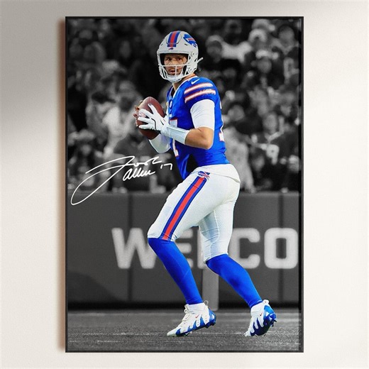 Signed Josh Allen Poster, Josh Allen Poster, Josh Fan Gift, Signed Football Poster, Football Decor, NFL Wall Art, Digital Download - Etsy