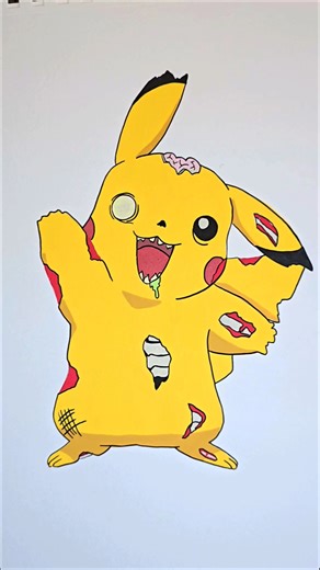 drawing zombie Pikachu #shorts #art #painting #drawing #pokemon #pikachu #artandcraft #artist #diy
