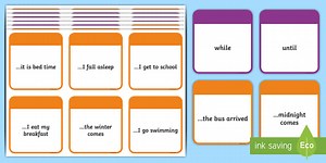KS2 Time Conjunctions Number 2 Card Game