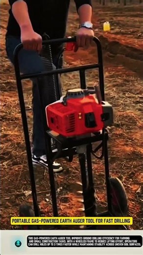Portable Gas Powered Earth Auger tool for fast drilling #tool