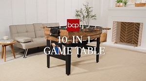 Best Choice Products 2x4ft 10-in-1 Combo Game Table Set w/ Hockey, Foosball, Pool, Shuffleboard, Ping Pong - Gray