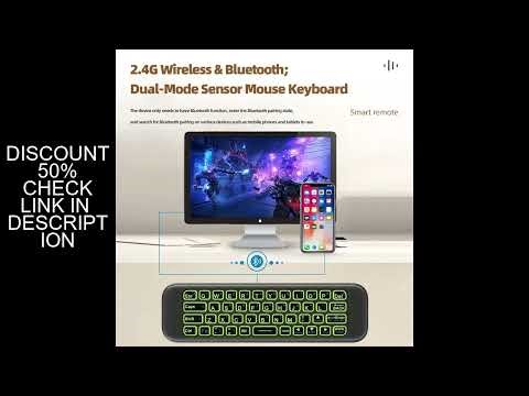 iPazzPort Air Mouse & Universal Remote (2.4G USB + Bluetooth, Backlit) | Fits PC, Android, Smart TV,