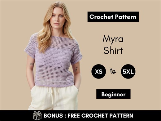 Shirt Crochet Pattern | Easy Beginner Summer Top Crochet Garment - Etsy Canada