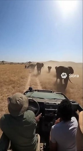10 Elephants Stampede a Safari Jeep in Africa — Real Chaos Caught on Camera 🐘😱