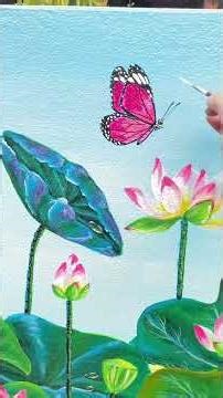 Satisfying Lotus Garden Mural Painting 🌸✨ #shorts #art #painting #acrylicpainting